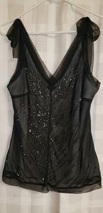 Express Black Sparkly Dressy Tank- Large